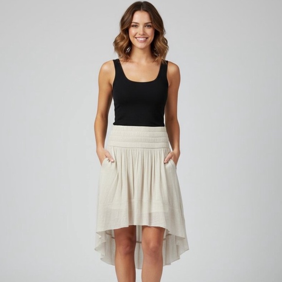 Wilfred Dresses & Skirts - Aritzia Wilfred La Tour Skirt Draped High Lo High Waisted Birch Size XS